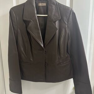 Vintage Brown Leather Women's Jacket